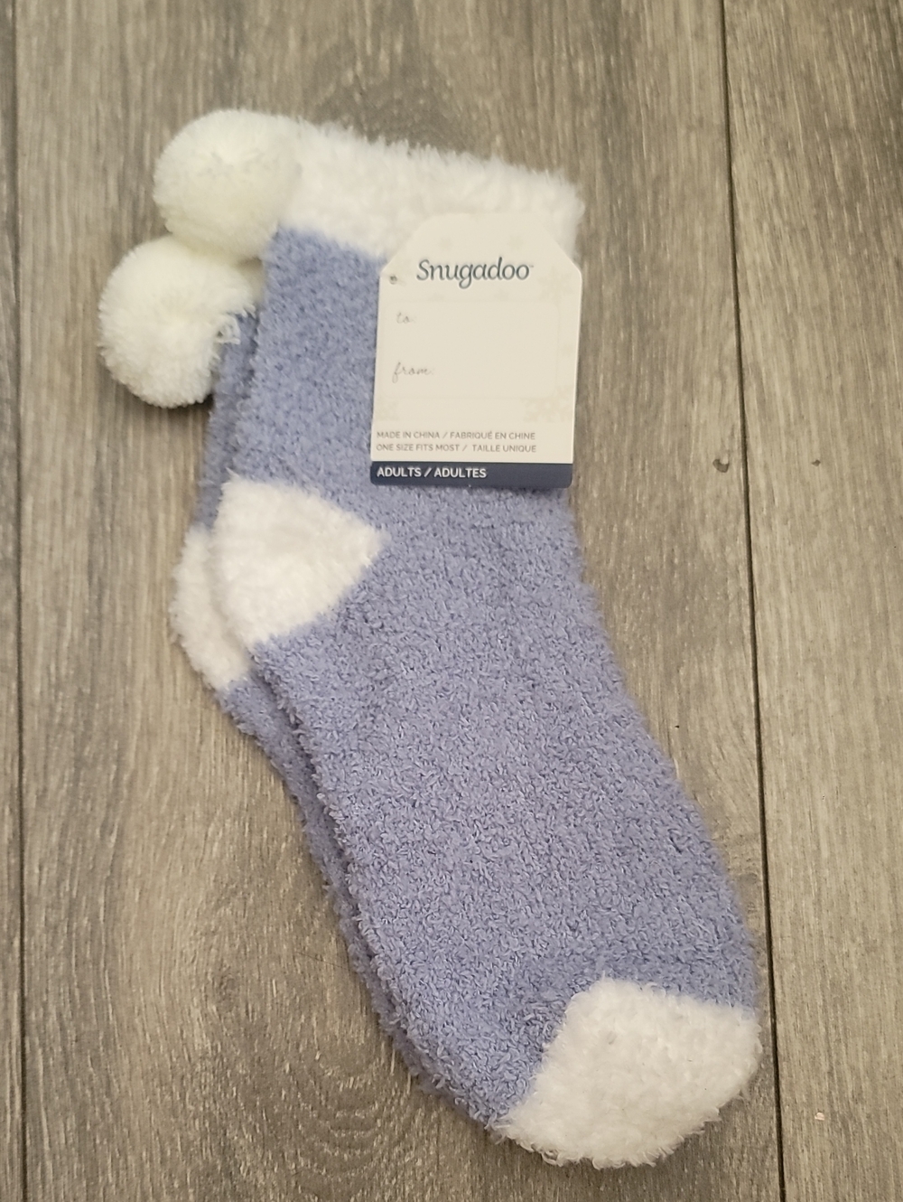 Plush Lavender & White Fuzzy Socks for Men